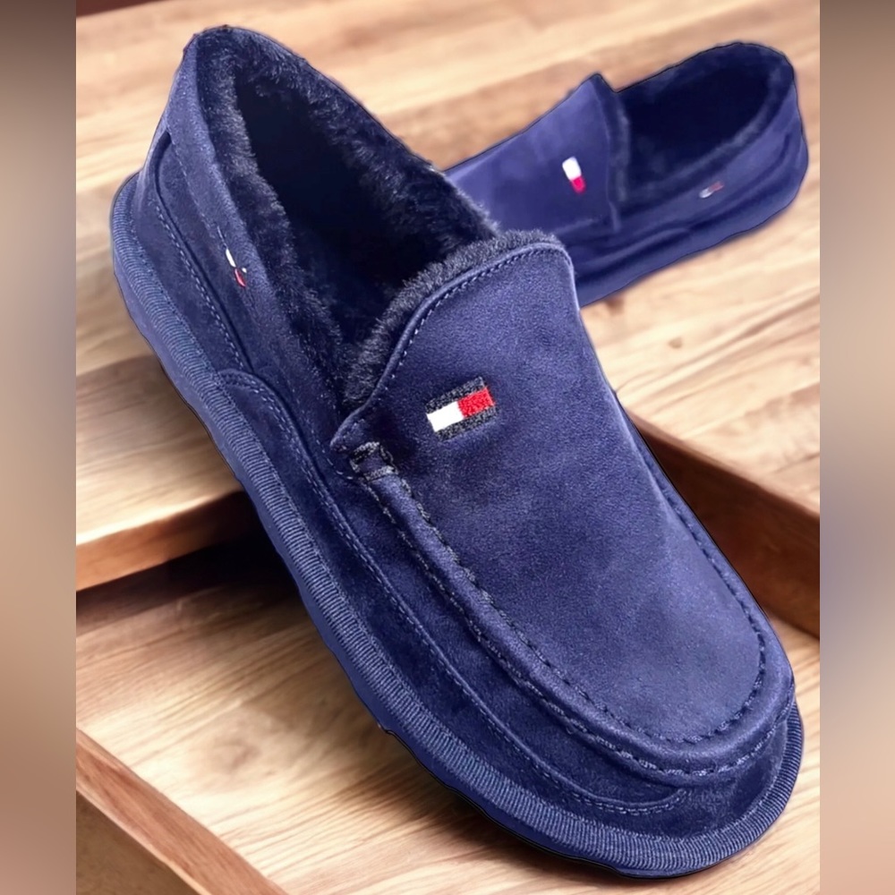 Tommy Hilfiger Mens Cozy At Home Lined Mocassin Slippers Blue Wicky Shoe…